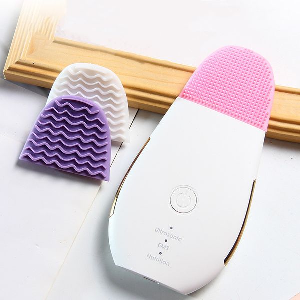 

microcurre ultrasonic skin scrubber spatula ion deep clean machine blackhead remover wrinkle pore clean ems face massager