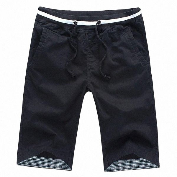 

men's shorts summer mens solid color cotton elastic waistband jogging sport short pants clothing casual beach shortsmen's d9wt#, White;black
