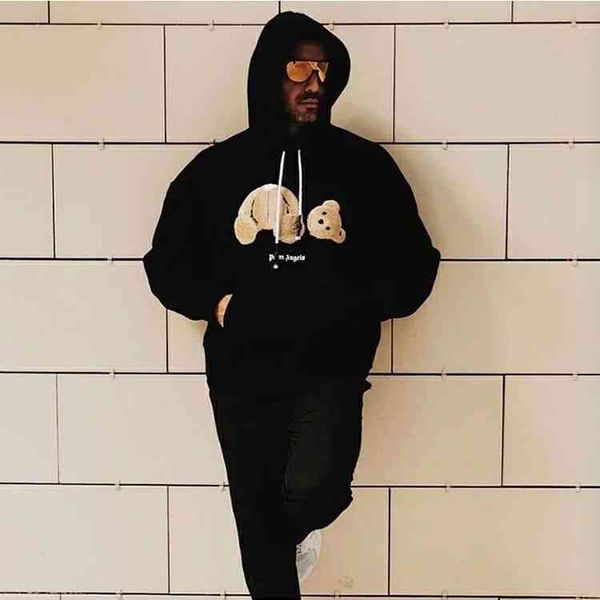 

designer mens women hoodie palm angle bear teddy hoodie long sleeve men's and women's fashion brand luxury t shirt loose casual fa, Black