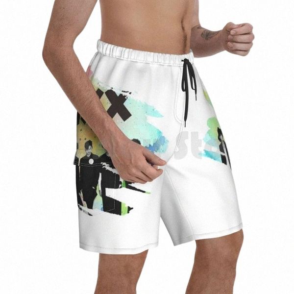 

men's shorts vixx beach men pants swimwear kpop hongbin leo hyuk ken ravi watercolor cha hakyeon colorful musicmen's t31o#, White;black