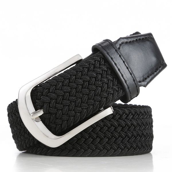 

fashion belt woven belts stretch canvas casual pin buckle belt, Black;brown