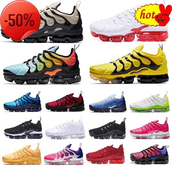 

2022 tn plus men running shoes since 1972 orange gradients lemon lime triple black white red royal blue metallic gold fresh men women