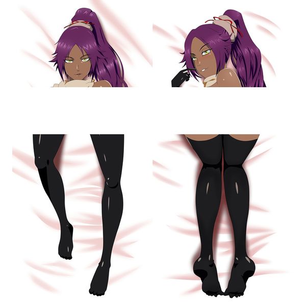

anime bed pillow cover bleach shihouin yoruichi japanese anime female life-sized dakimakura body pillowcase 50x150cm peach skin clear store