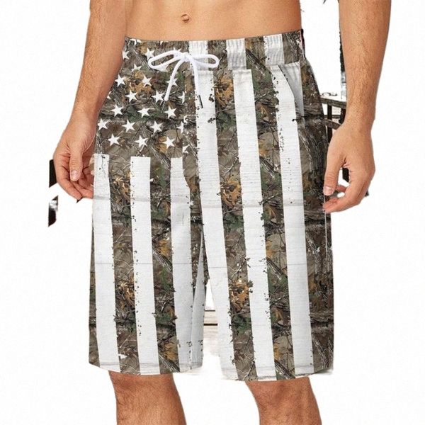 

men's shorts mens boy swim summer independence day pants pocket drawstring loose casual sports white menmen's 710h#, White;black