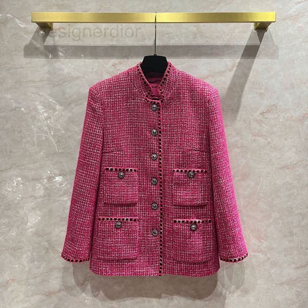 

women's jackets designer nanyou high-end design feeling rose red tweed coat women's private service celebrity small fragrance styl, Black;brown