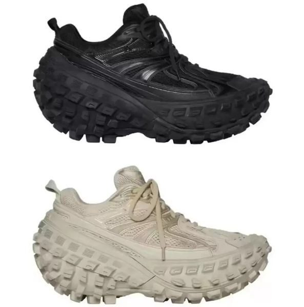 

authentic beige black defender designer athletic shoes men women rubber platform tire stars loves casual trainers sports sneakers with box