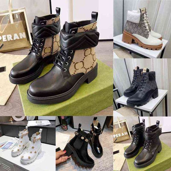

women boots ankle star shoes platform chunky martin boot buckle shoe diamond leather winter outdoor lady 35-41 box dustbag, Black