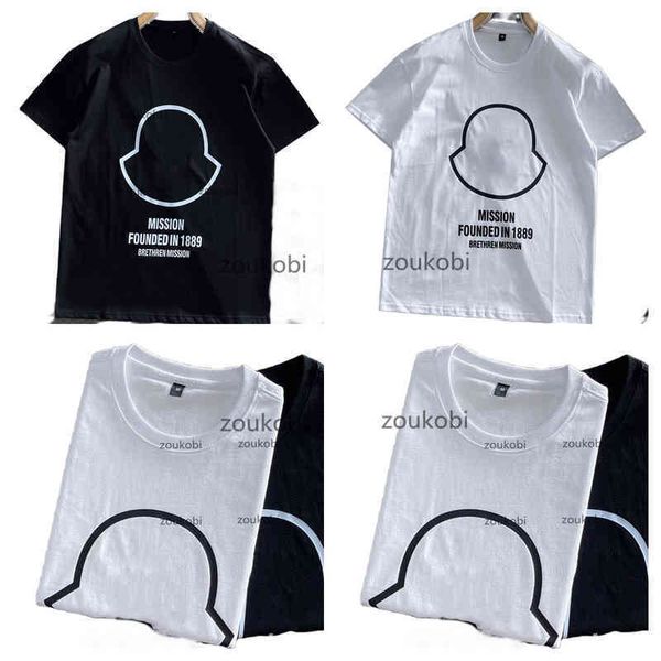 

mon mengkou 2022 latest round neck fashion short sleeve t-shirt official website synchronization, White;black