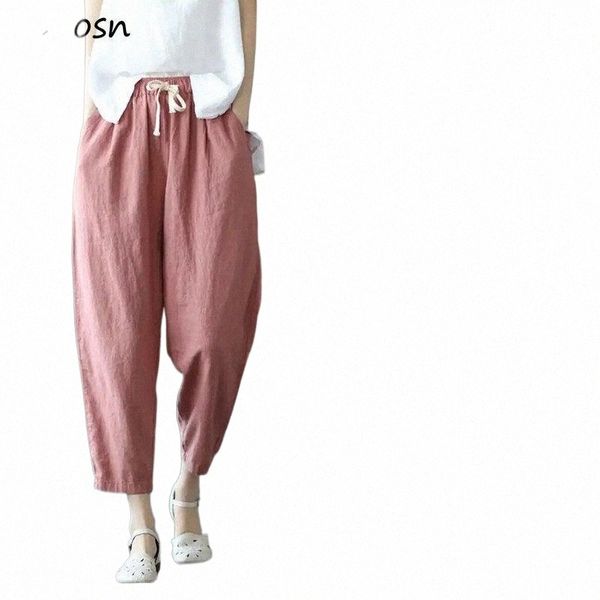 

women's pants & capris plus size -4xl casual women retro harm pant loose arrival elegant all-match solid fashion ankle-length trousers, Black;white