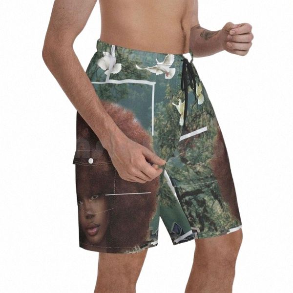 

men's shorts sza beach men pants swimwear solana music ctrl love galore art doves in themen's 78nw#, White;black