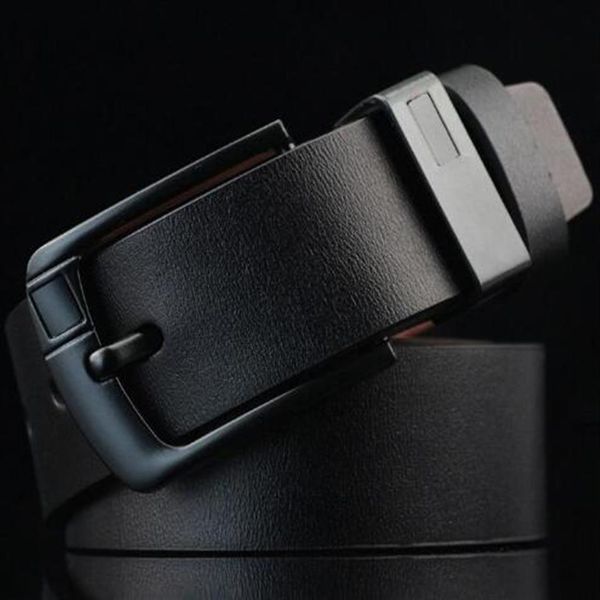 

2019 fashion belt leather men belt good quality smooth buckle mens belts for women belt jeans strap209v, Black;brown