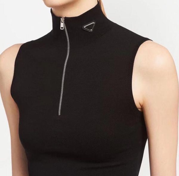 

womens tanks t shirts sleeveless woman vests spring autumn knit camis high collar tees vest short shirt lady slim vests elastic clothing s-, White