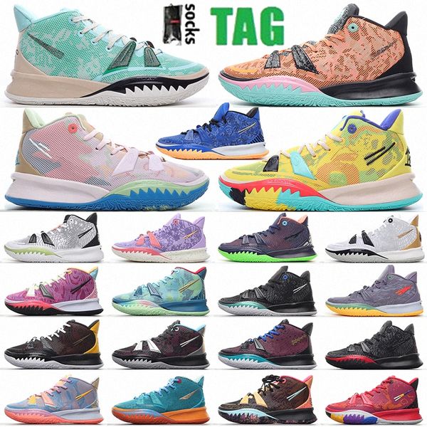 

kyrie 7 kyries basketball shoes collection special fx pre-heat viii kyrie men gold daybreak beach vibes sisterhood icons of sport citron pul