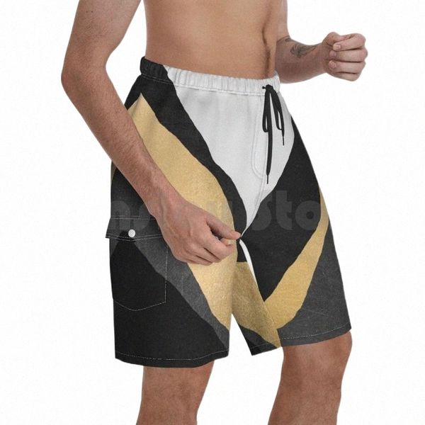 

men's shorts mountains beach men pants swimwear graphic nature abstract mountain minimal gold golden simplemen's u9ot#, White;black