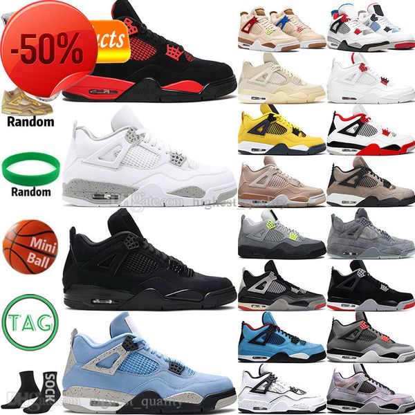 

oreo sail black cat 4 4s mens basketball shoes university blue fire red thunder white cement bred pure money metallic grey lighnting men
