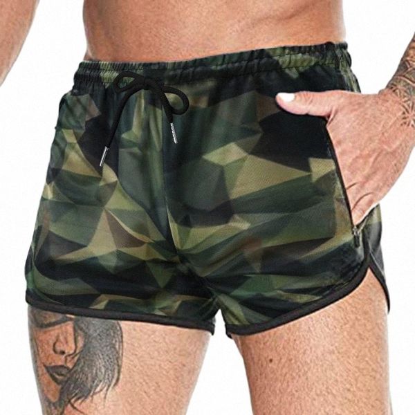 

men's shorts mens sports fitness and running mesh breathable speed camouflage vintage casual pockets men compression 3men's p7bi#, White;black