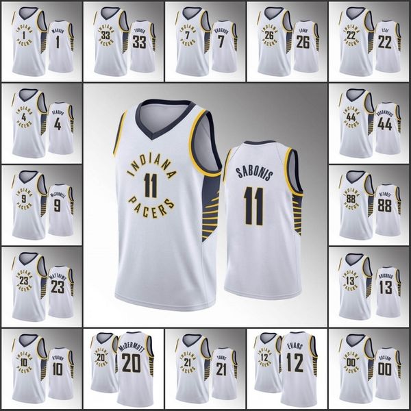 

jersey indiana pacers''men malcolm brogdon domantas sabonis victor oladipo jeremy lamb association white custom jersey, Black