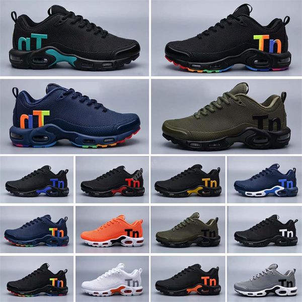 

2022 tn kpu mercurial plus running sport shoes black rainbow men cushion trainers designer walking sneakers276c, Black;brown
