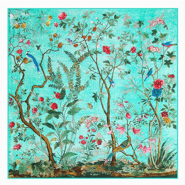 

new -selling print twill silk scarf for women headband female large square scarves fashion shawls wraps wholes 130cm 130cm251c, Blue;gray