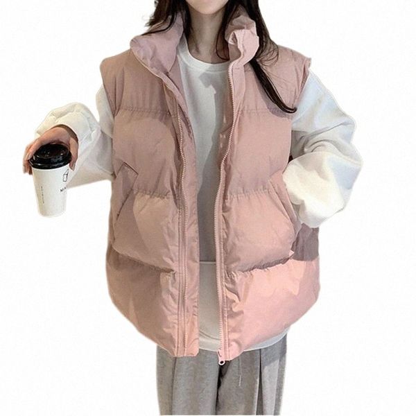 

women's vests yitimoky korean fashion sleeveless jacket women winter 2021 casual pink waistcoat argyle plus size clothing for puffer ve, Black;white