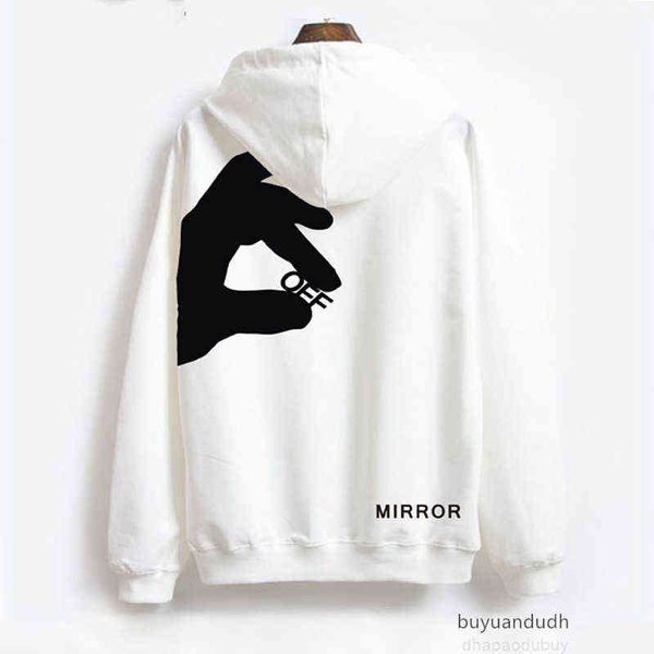 

men's hoodies sweatshirts designer luxury off classic finger watercolor graffiti print couples of black white men and women casual zipp