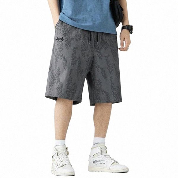 

men's shorts mens streetwear luminous print joggers harajuku japan style summer loose elastic waist hip hop board short pantsmen's, White;black