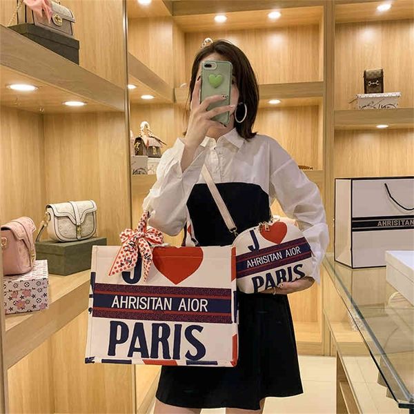 

59% off shoulder bags on sell designer women's trend tote armpit printed large capacity canvas handbag