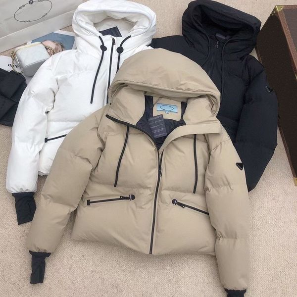

men's down parkas jackets womens puff hooded designer parkas mens women zipper coat warm sweatshirts couples coats letter winter outwea, Black