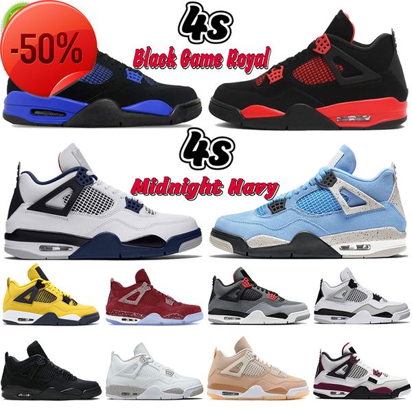 

boots 2023 mens basketball shoes 4 4s sneaker university blue military black game royal cat red thunder midnight navy infrared white oreo sh