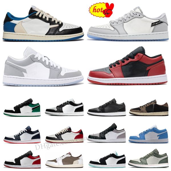 

boots 2022 jumpman 1 1s low basketball shoes mocha casual shoes crater black wolf grey reverse bred toe panda team red unc fragment mens sne