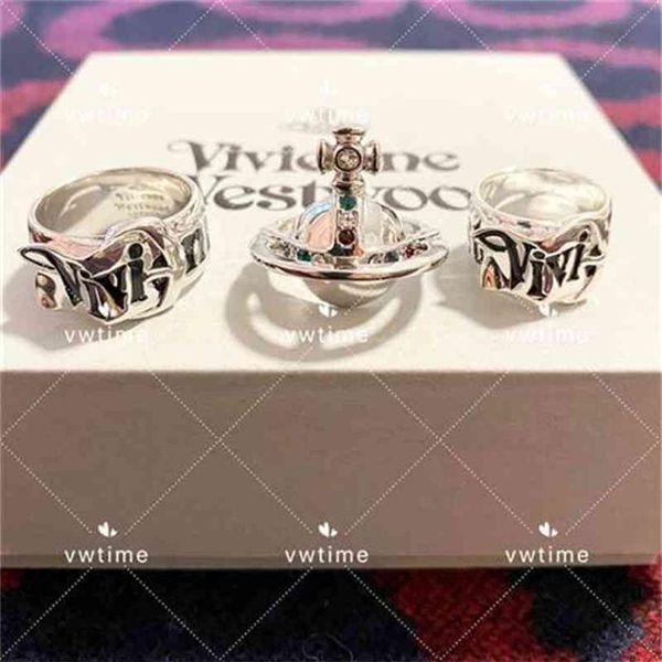 

empress dowager vivienne 925 sterling silver half planet saturn ring collection belt ring237e