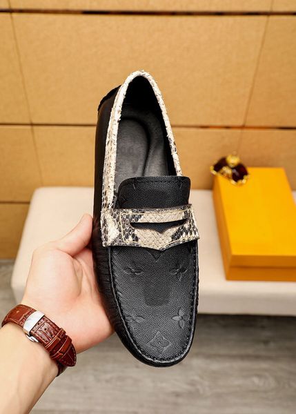 

fashion mens classic slip on casual loafers comfortable walking flats brand office wedding business dress shoes size 37-47, Black