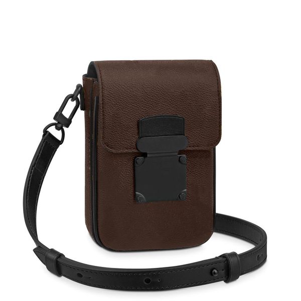 

luxury shoulder bag small square portable messenger phone bags wallets designer detachable chain clutch coin purse brown and black alphabet, Black;red