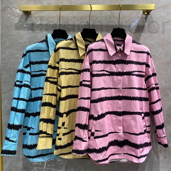 

women's vests designer tiger pattern tricolor medium length shirt for women in spring and summer 2022 new stripe print age reducing loo, Black;white