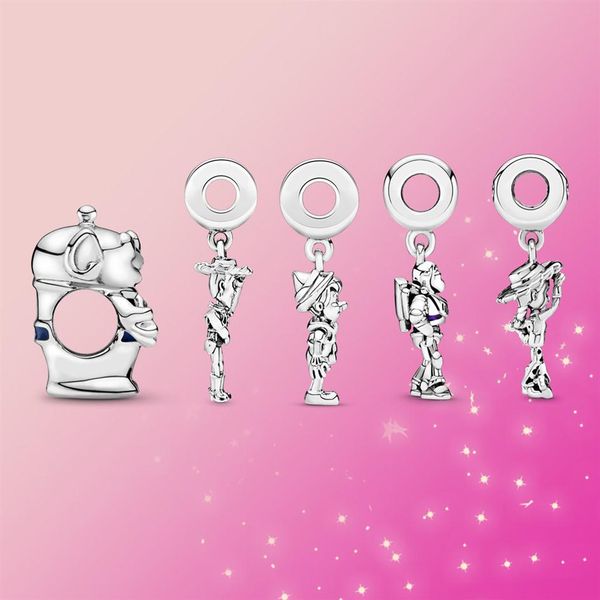 

925 silver charm toy charm buzz dangle charm lightyear pendant original fit pandora bracelet women jewelry gift237s, Black