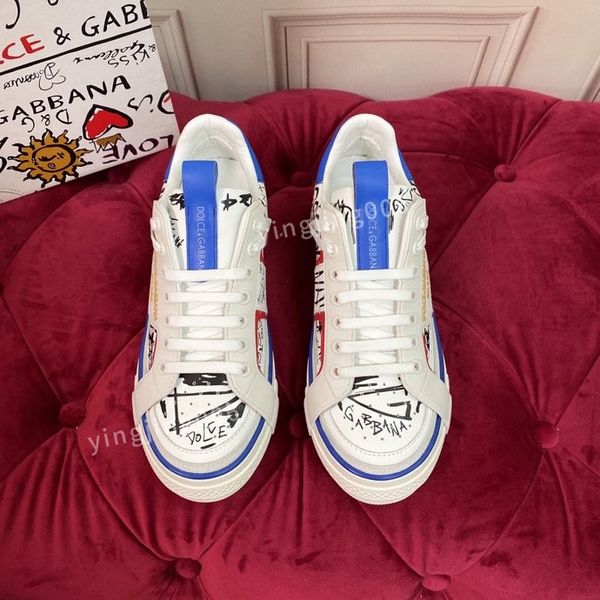 

2022 woman shoe oversized sneakers womens casual 34-45 shoes leather lace up fashion platform white black mens luxury velvet suede hc210410, Red;white