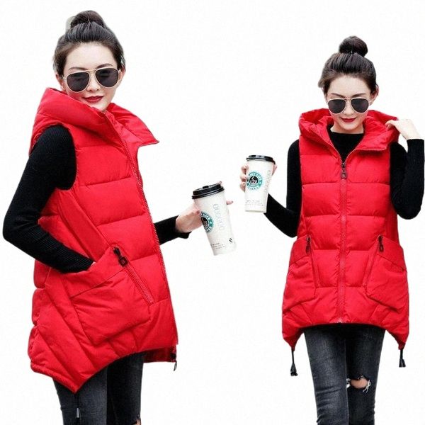 

women's vests 2021 autumn and winter women vest thick student cotton coats plus size 5xl lady clothing warm l6gy#, Black;white