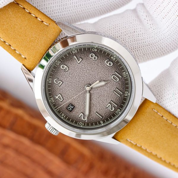 

calatrava mens watch for man watchs automatic mechanical diameter 40mm counter quality official replica wristwatch one year warranty with bo, Slivery;brown