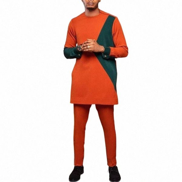 

men's tracksuits men'soutfit shirt and pants 2 pieces 2022 spring autumn long sleeves fashion color block patchwork ethnic clothes, Gray