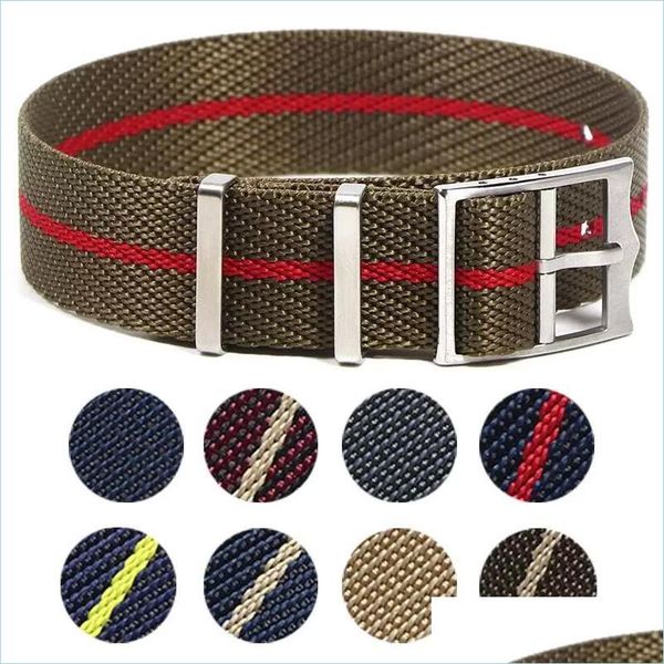

watch bands watch bands high-grade nylon material replacement braided nato for tudors adjustable strap drop delivery 2021 w watches2022 dh1h, Black;brown
