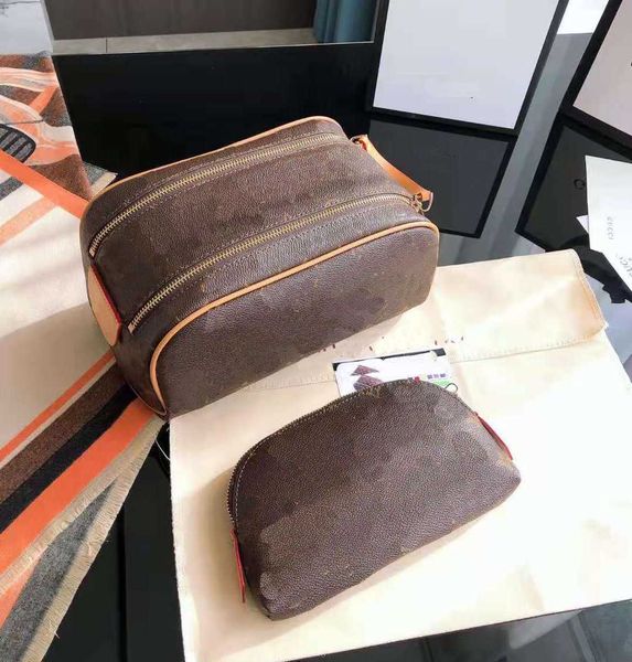 

5 color women shell toiletry bag cosmetic bags famous 2-piece makeup pouch travel ladies clutch wallets