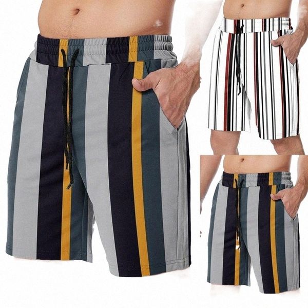 

men's shorts men summer casual striped printed mid waist drawstring with pockets performancemen's men'smen's n8pf#, White;black