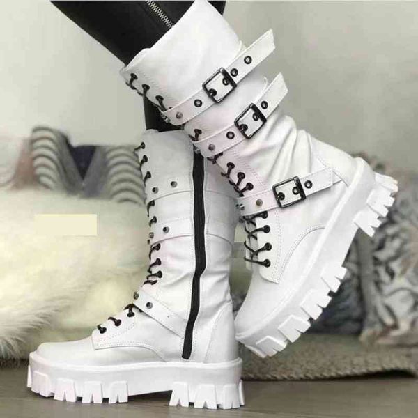 

boots dress shoes women punk warm plush high platform for winter ytmtloy mid calf square heel round toe botines de muje rubber 1, Black