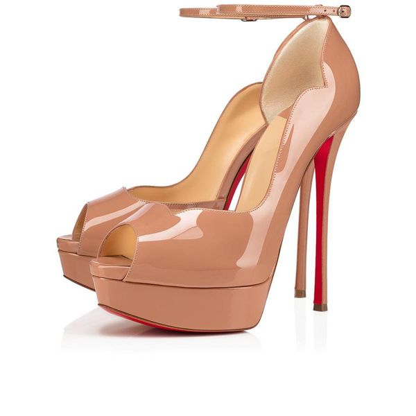 

with box designer christians red-bottoms sandal pumps sandals high heels evening dress sandal women s luxury round chick alta 150mm l oobb, Black