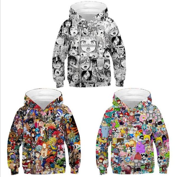 

anime girl hoodie digital print hooded pullover sweater children clothes europe size kids clothing baseball sweatshirt225c, Blue