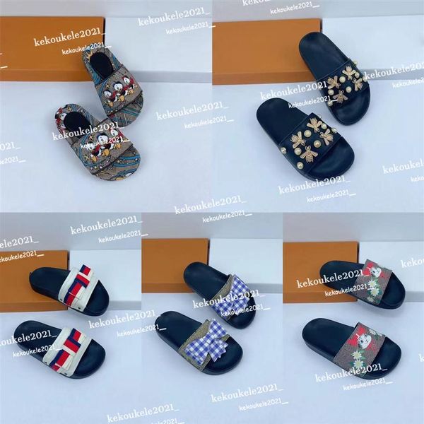 

kids girls boys designer slipper leather shoes slide summer baby fashion wide flat slippery sandals for children flip flop 70b, Black;grey