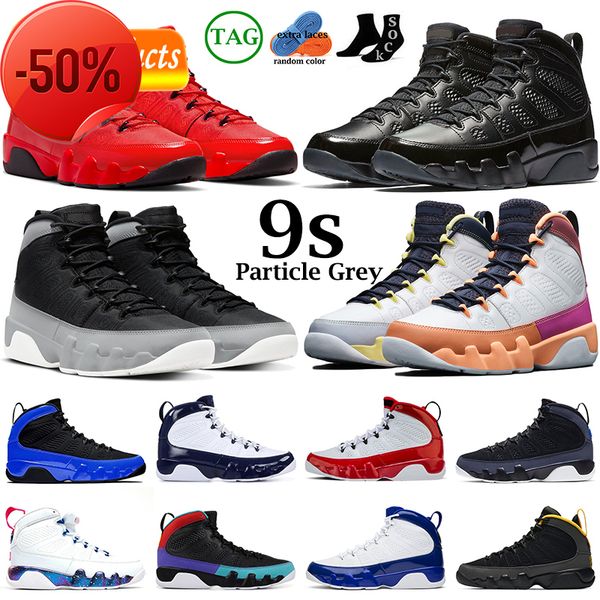 

2022 men basketball shoes 9s jumpman 9 particle grey change the world chile red university gold blue oregon ducks mens trainers sports, Black