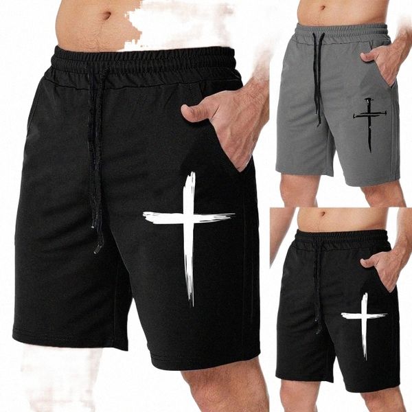 

men's shorts men casual printed summer mid waist drawstring with pockets socksmen's men'smen's 86ld#, White;black