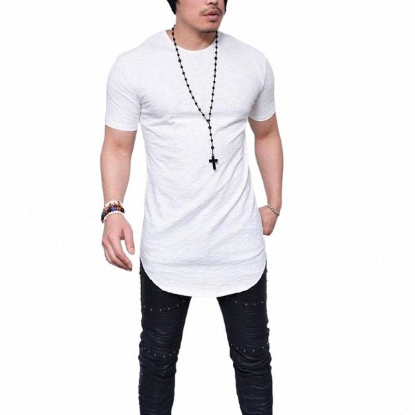 

men's t-shirts style 2021 men round collar short sleeve t shirt in the long europe and united states shirts1 g2bd#, White;black