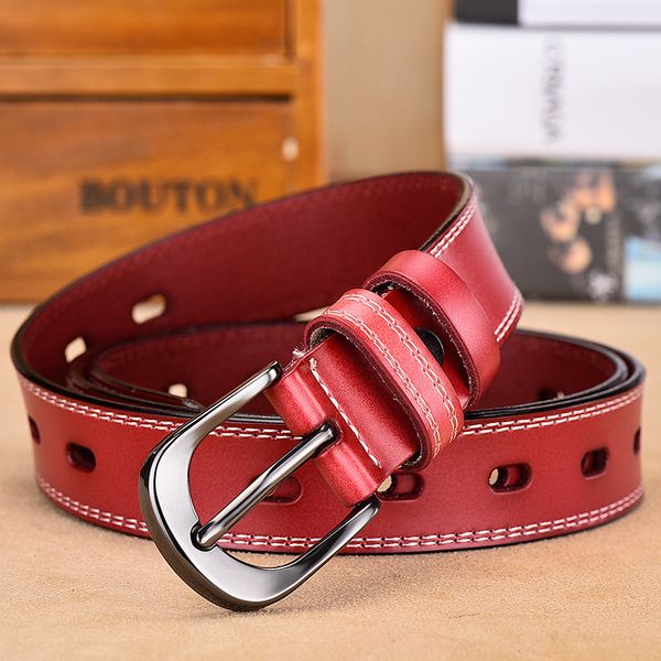 

all-match women's belt women belts simple black pin buckle wide belt, Black;brown